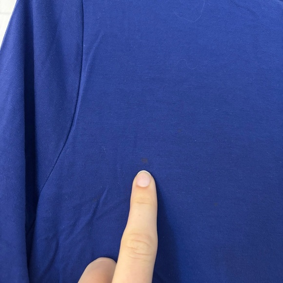 Boden Lottie Ruched Dress Bright Blue 3/4 Sleeve J0045 US 12R / UK 16 R *FLAW* - Picture 4 of 9